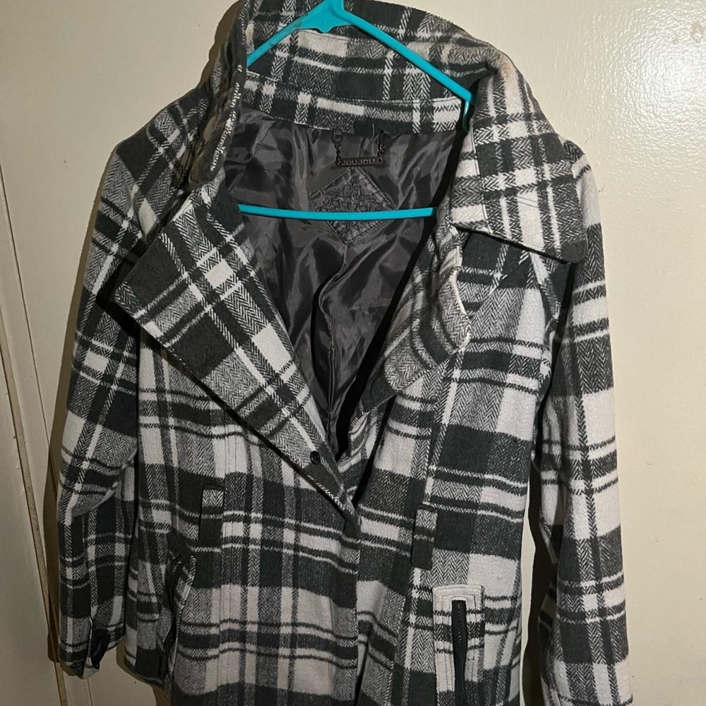 Plaid Women's Jacket in Black and Gray